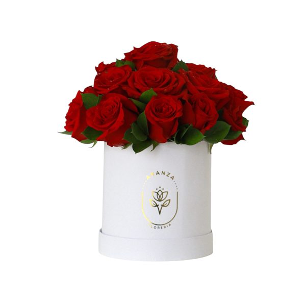 Box Blanco de 12 Rosas Rojas